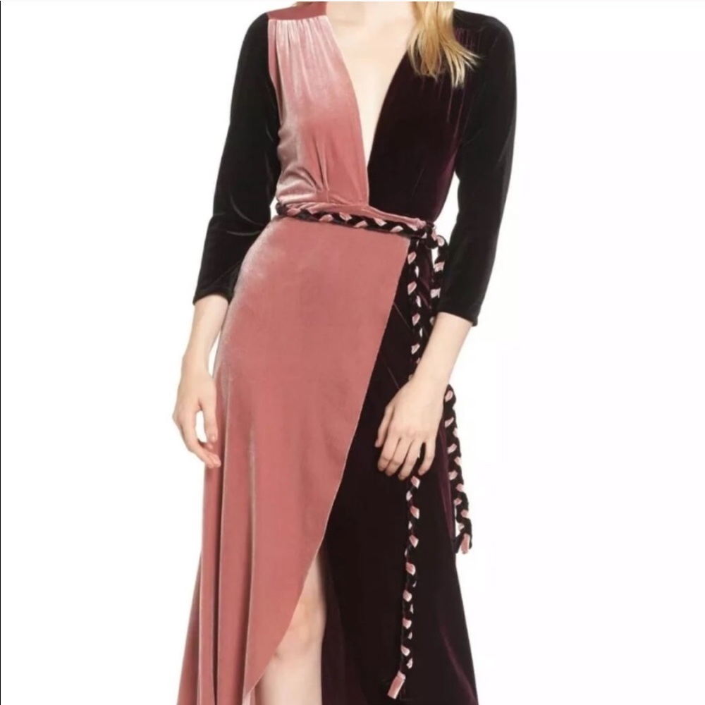 MISA Velvet Wrap Dress